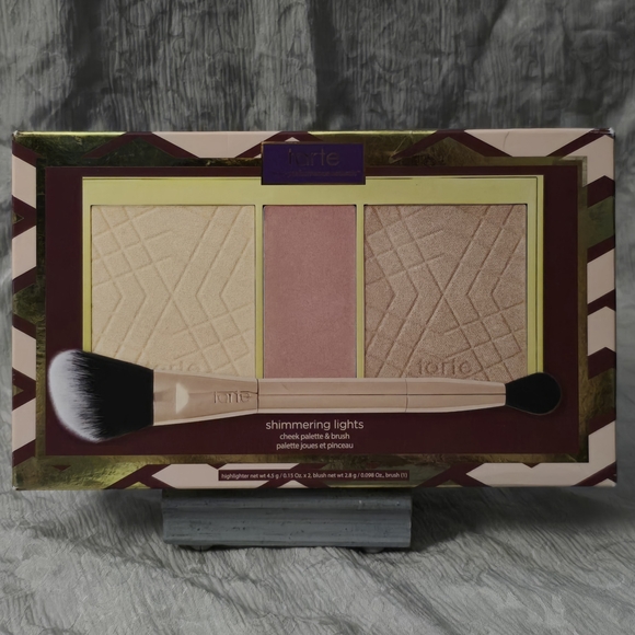 2PC Tarte Shimmering Lights Blush Palette & Brush Bundle BNIB holiday gift set - Picture 3 of 12